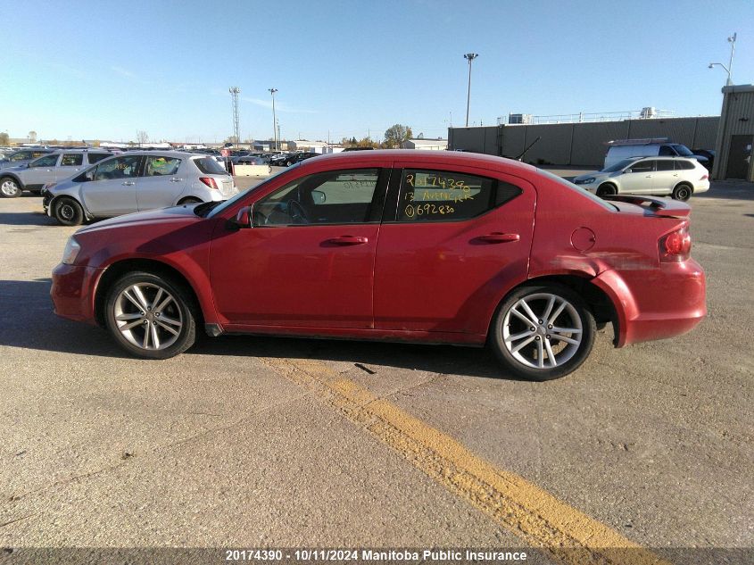 2013 Dodge Avenger Sxt VIN: 1C3CDZCB2DN692830 Lot: 20174390