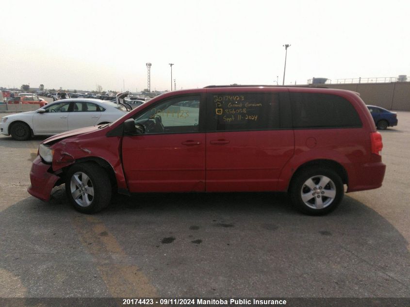 2012 Dodge Grand Caravan Se VIN: 2C4RDGBGXCR356058 Lot: 20174423