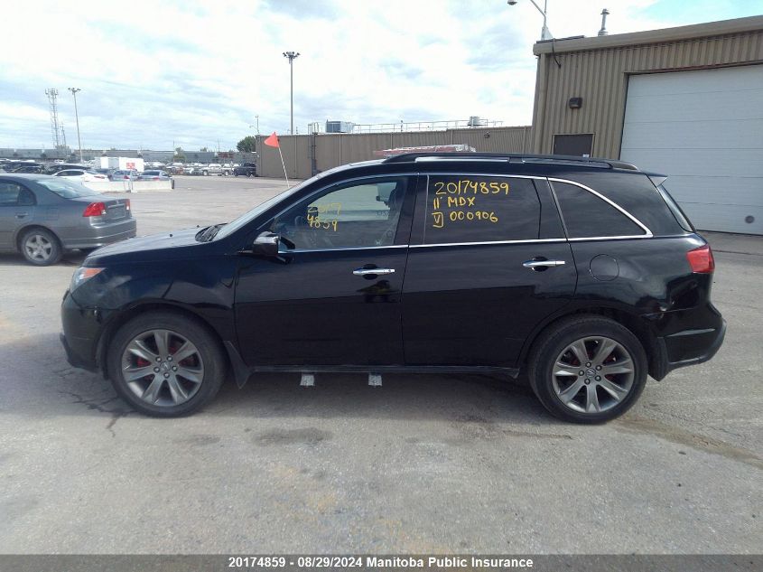 2011 Acura Mdx VIN: 2HNYD2H76BH000906 Lot: 20174859