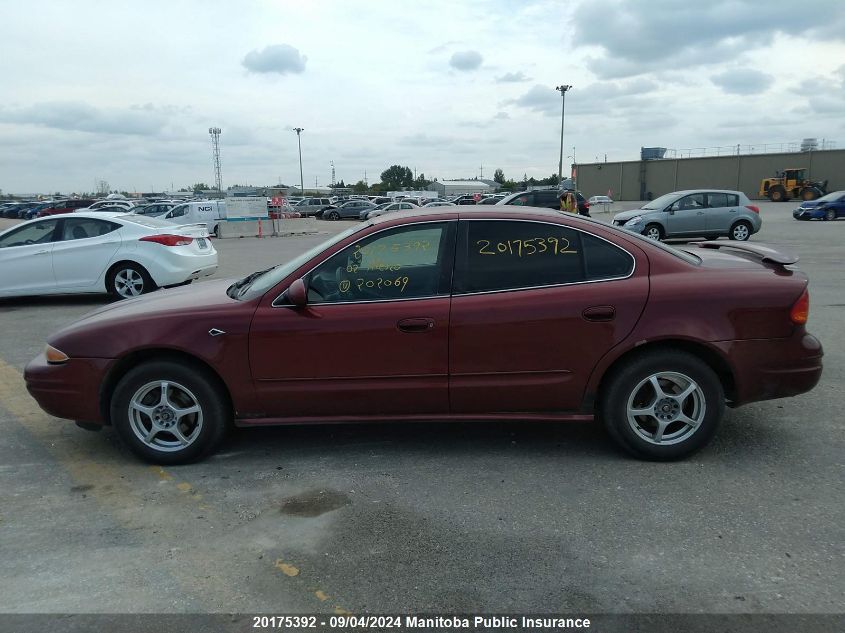 2002 Oldsmobile Alero Gl VIN: 1G3NL52E82C202069 Lot: 20175392