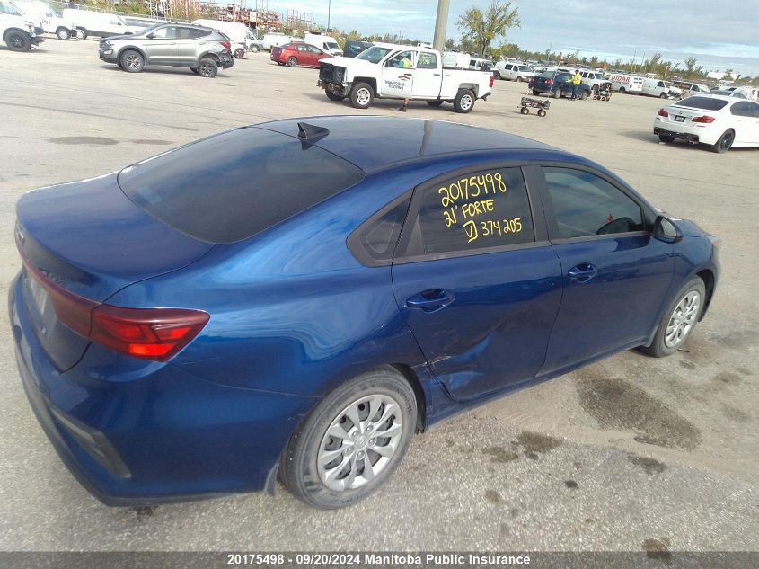 2021 Kia Forte Lx VIN: 3KPF24AD8ME374205 Lot: 20175498