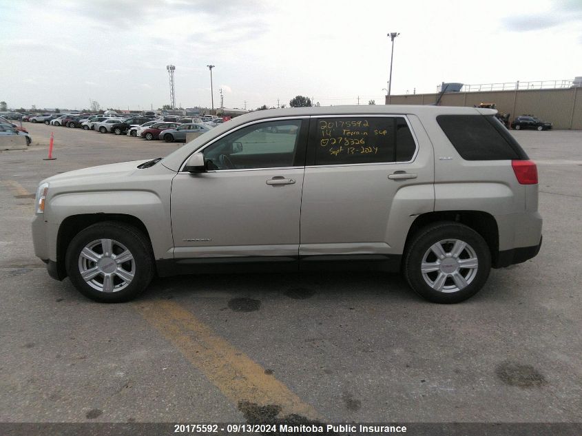 2014 GMC Terrain Sle VIN: 2GKALMEK3E6278326 Lot: 20175592