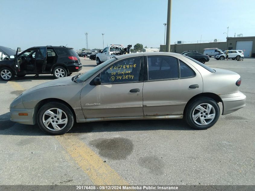 2000 Pontiac Sunfire Se VIN: 1G2JB5247Y7343844 Lot: 20176408