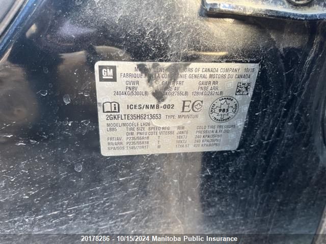 2017 GMC Terrain Sle V6 VIN: 2GKFLTE35H6213653 Lot: 20178286