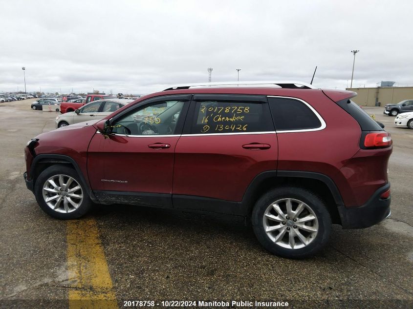 2016 Jeep Cherokee Limited VIN: 1C4PJMDS5GW130426 Lot: 20178758