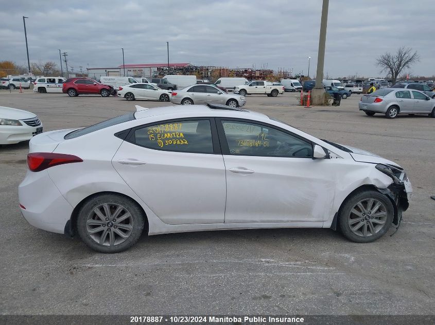 2015 Hyundai Elantra Gl VIN: KMHDH4AE2FU302222 Lot: 20178887