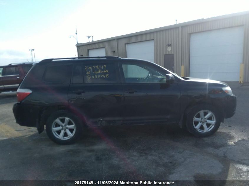 2008 Toyota Highlander V6 VIN: JTEES44A282033748 Lot: 20179149