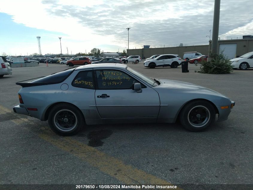 1984 Porsche 944 VIN: WP0AA0945EN465407 Lot: 20179650