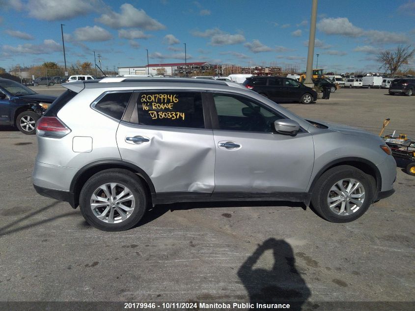 5N1AT2MV9GC803374 2016 Nissan Rogue Sv