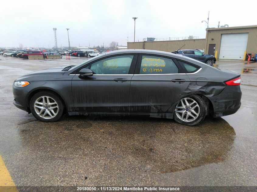 2016 Ford Fusion Se VIN: 3FA6P0H7XGR137759 Lot: 20180050