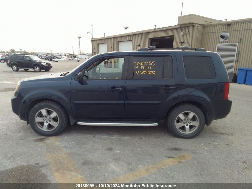 2009 Honda Pilot Ex VIN: 5FNYF48439B504587 Lot: 20180055