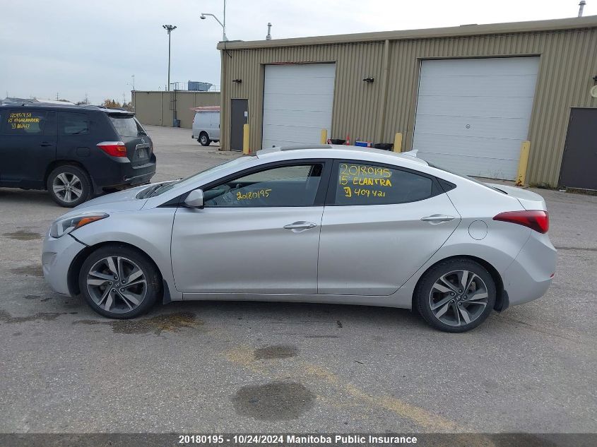 2015 Hyundai Elantra Gls VIN: KMHDH4AH3FU409421 Lot: 20180195