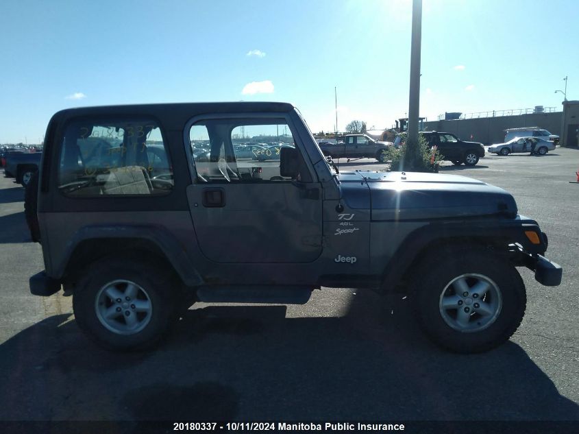 2001 Jeep Tj Sport VIN: 1J4FA49S71P364826 Lot: 20180337