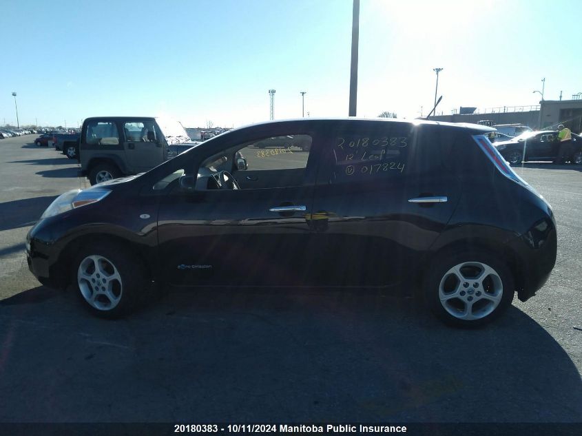 2012 Nissan Leaf Sv VIN: JN1AZ0CP7CT017824 Lot: 20180383