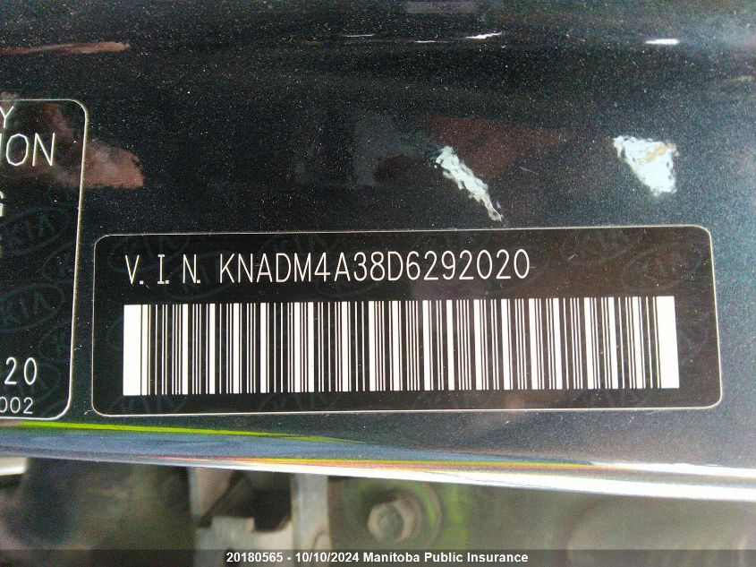 KNADM4A38D6292020 2013 Kia Rio Lx