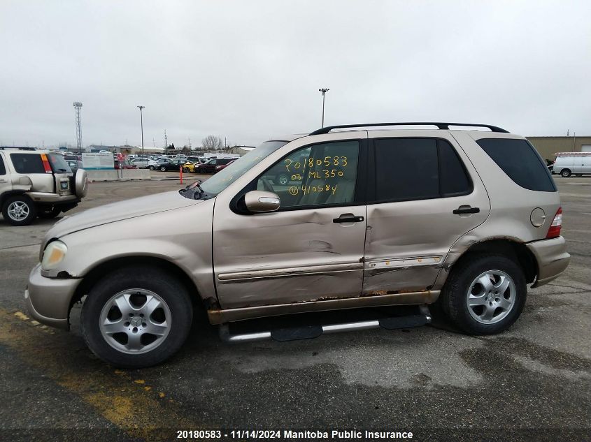 2003 Mercedes Benz Ml350 Classic VIN: 4JGAB57E03A410594 Lot: 20180583