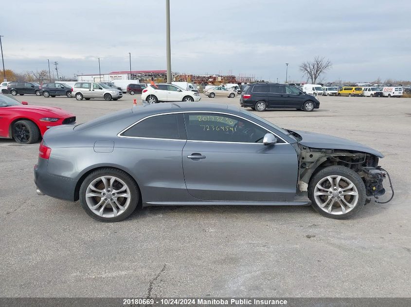 2012 Audi S5 4.2 Quattro VIN: WAULVBFR3CA007102 Lot: 20180669