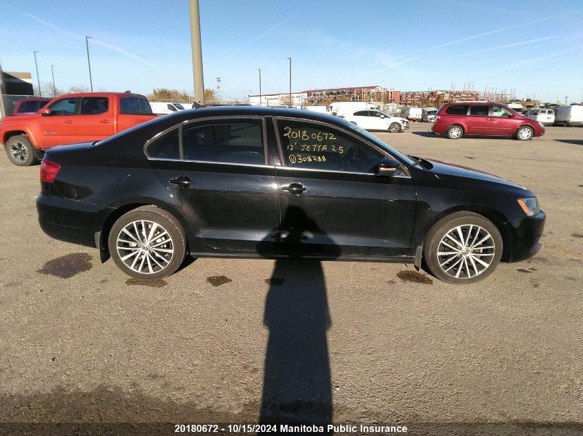 2012 Volkswagen Jetta 2.5 VIN: 3VWBX7AJ4CM308288 Lot: 20180672