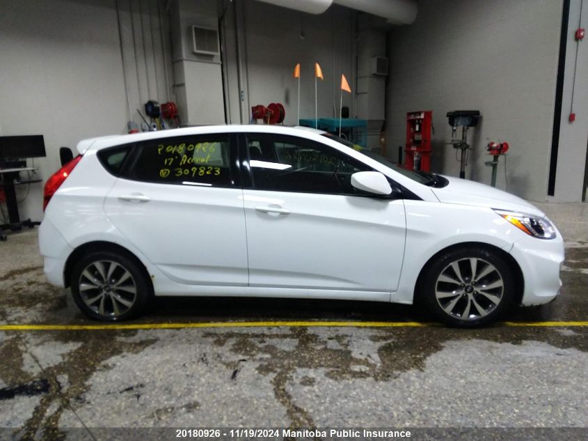 2017 Hyundai Accent Se VIN: KMHCT5AE4HU309823 Lot: 20180926