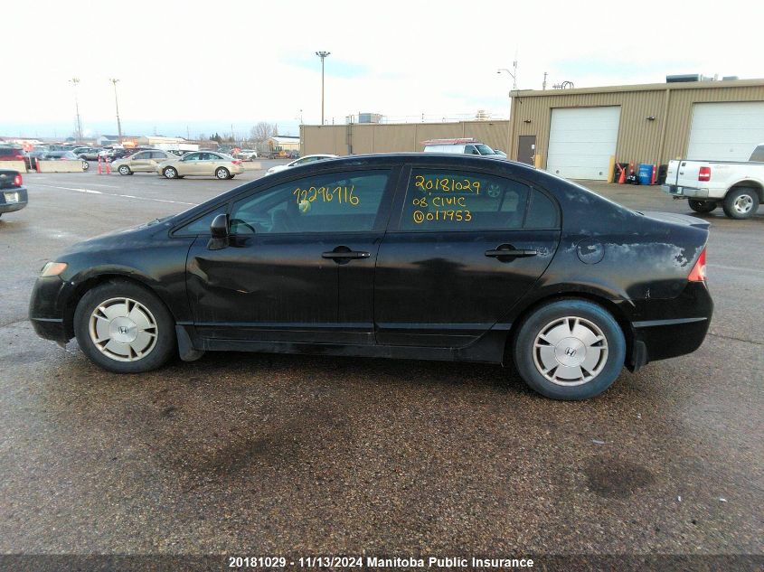 2008 Honda Civic Dx-G VIN: 2HGFA15468H017953 Lot: 20181029