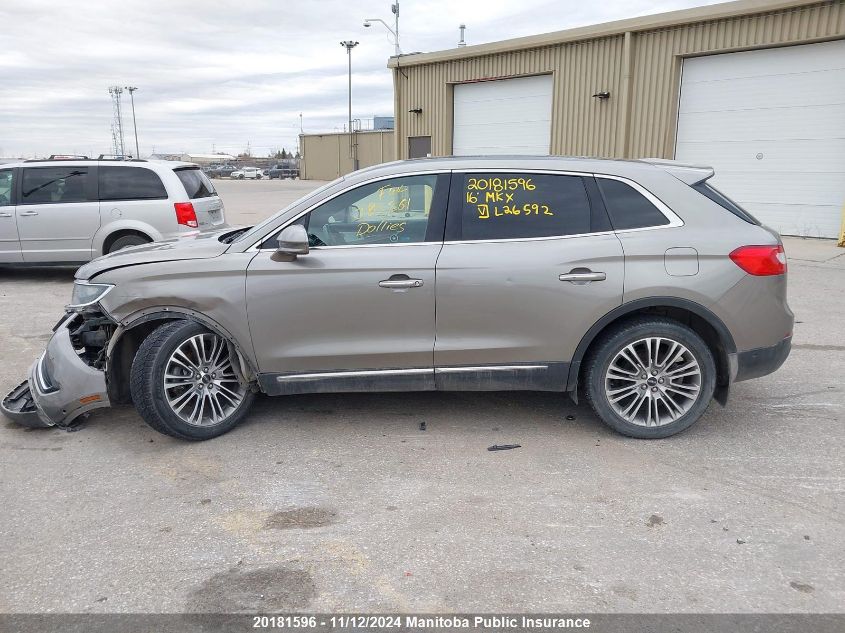 2016 Lincoln Mkx VIN: 2LMTJ8LR8GBL26592 Lot: 20181596