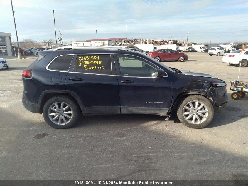 2015 Jeep Cherokee Limited VIN: 1C4PJMDS2FW567573 Lot: 20181809