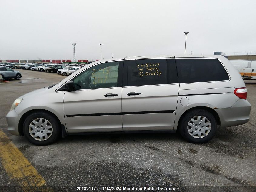 2006 Honda Odyssey Lx VIN: 5FNRL38276B500897 Lot: 20182117