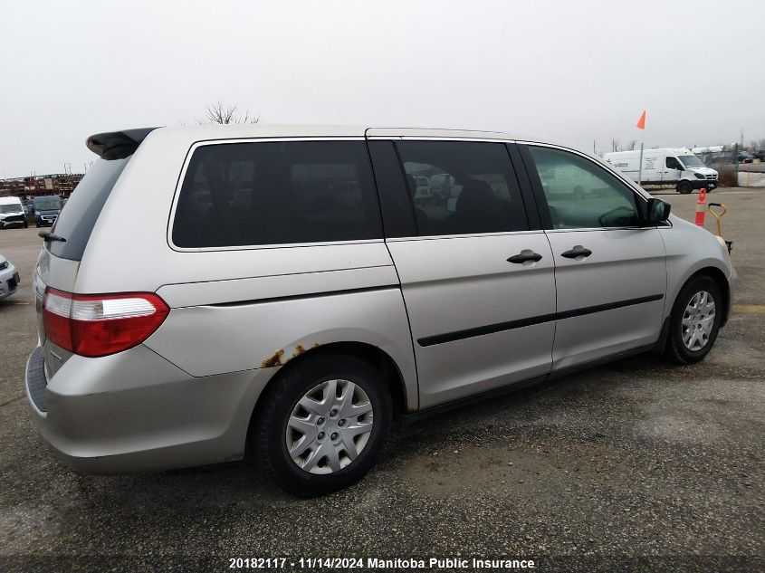 2006 Honda Odyssey Lx VIN: 5FNRL38276B500897 Lot: 20182117