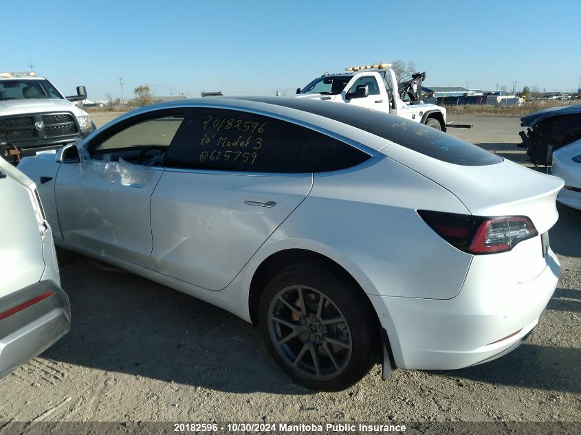 2020 Tesla Model 3 Standard Range Plus 50 VIN: 5YJ3E1EA1LF625759 Lot: 20182596