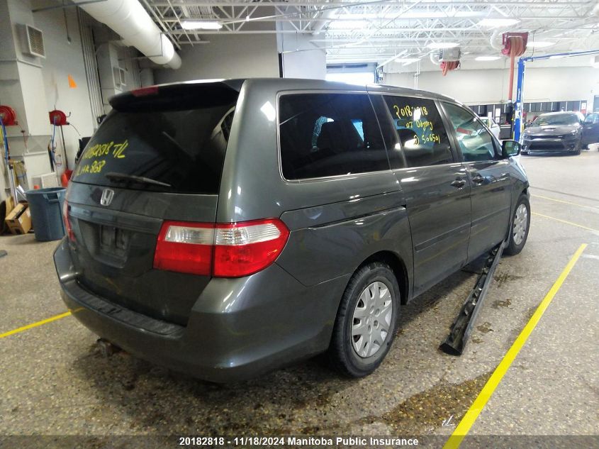 2007 Honda Odyssey Lx VIN: 5FNRL38267B506501 Lot: 20182818