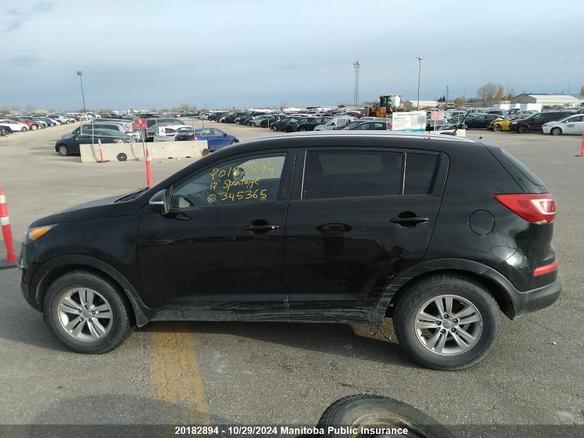 2012 Kia Sportage Lx VIN: KNDPB3A21C7345365 Lot: 20182894