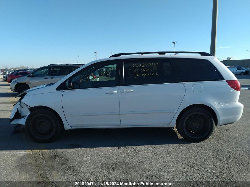 2007 Toyota Sienna Ce V6 VIN: 5TDZK23C57S080020 Lot: 20182947