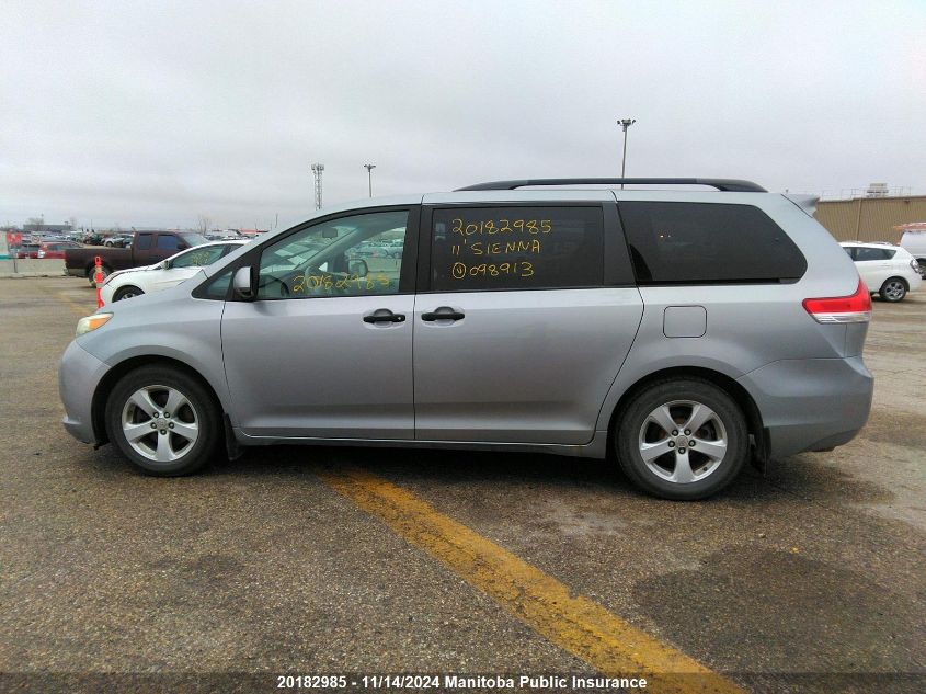 2011 Toyota Sienna Ce V6 VIN: 5TDZK3DC6BS098913 Lot: 20182985