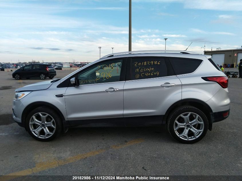 2019 Ford Escape Titanium VIN: 1FMCU9J9XKUC40604 Lot: 20182986