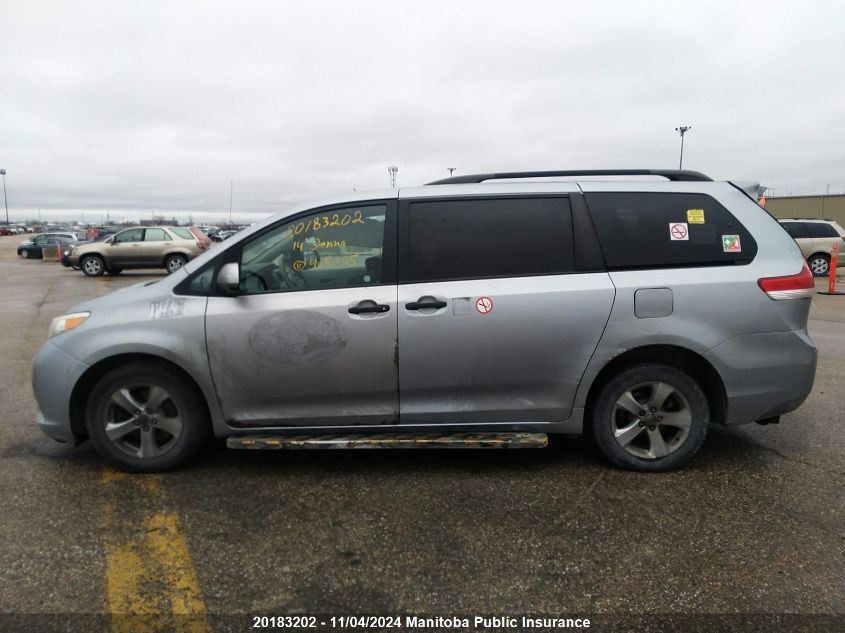 2014 Toyota Sienna Ce V6 VIN: 5TDZK3DC9ES408055 Lot: 20183202