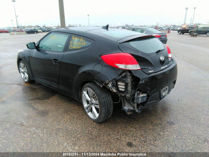 2015 Hyundai Veloster VIN: KMHTC6AD0FU241353 Lot: 20183251