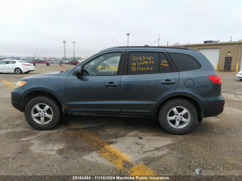 2008 Hyundai Santa Fe Gl VIN: 5NMSG13D58H136600 Lot: 20183484