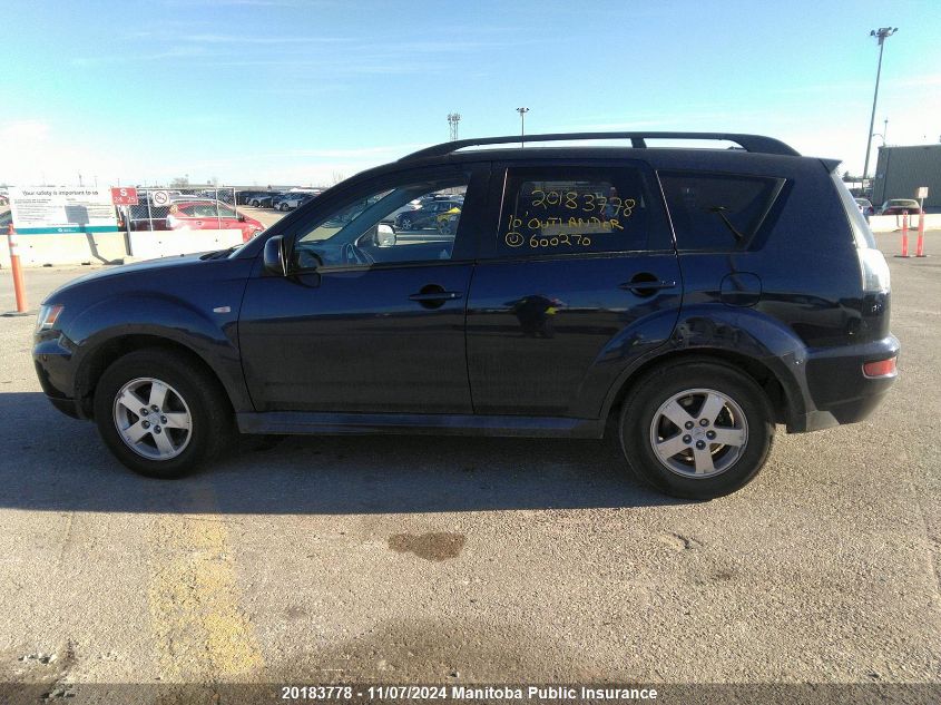 2010 Mitsubishi Outlander Ls VIN: JA4AT2AW1AZ600270 Lot: 20183778