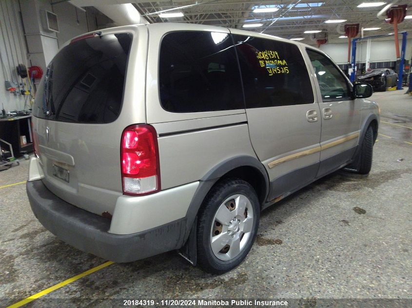 2008 Pontiac Montana Sv6 Sv6 VIN: 1GMDU03168D145215 Lot: 20184319