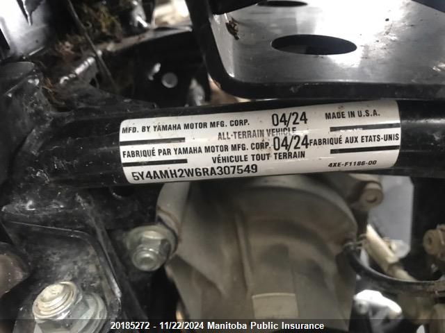 2024 Yamaha Yfm700 Grizzly Fi Eps Se 4X4 VIN: 5Y4AMH2W6RA307549 Lot: 20185272