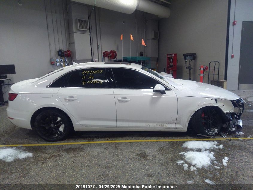 2017 Audi A4 2.0T Quattro VIN: WAUANAF48HN003214 Lot: 20191077
