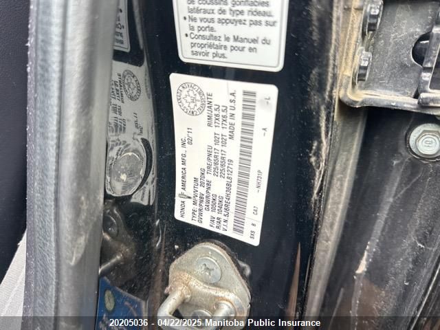 2011 Honda Cr-V Lx VIN: 5J6RE4H36BL812719 Lot: 20205036