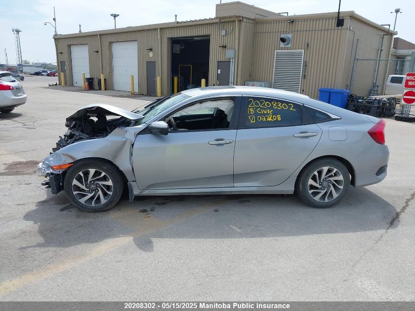 2018 Honda Civic Ex VIN: 2HGFC2F82JH027208 Lot: 20208302