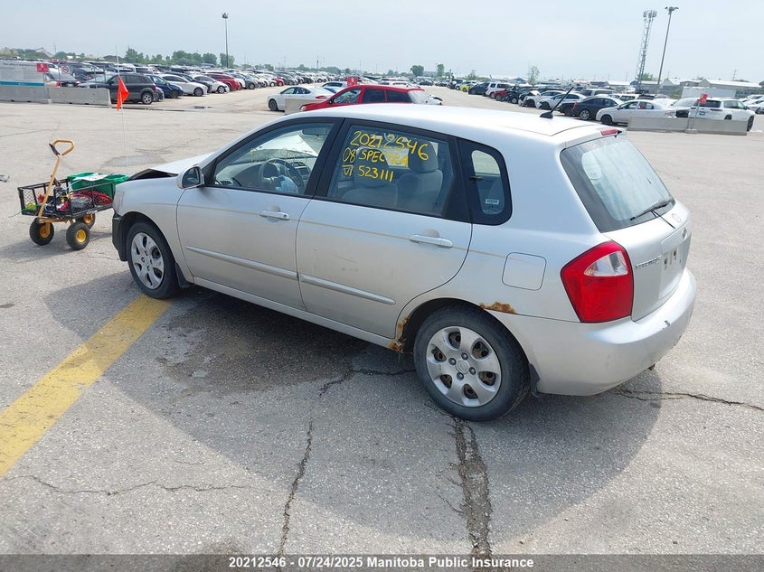 2008 Kia Spectra 5 Lx VIN: KNAFE161785523111 Lot: 20212546