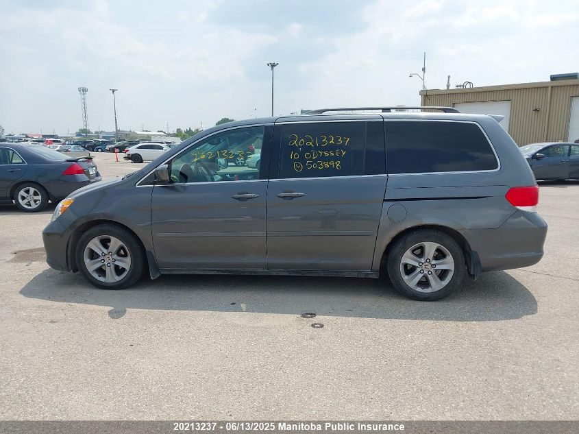 2010 Honda Odyssey Touring VIN: 5FNRL3H86AB503898 Lot: 20213237