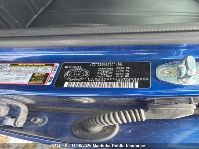 2022 Kia K5 Gt Line VIN: 5XXG64J20NG084556 Lot: 20214938