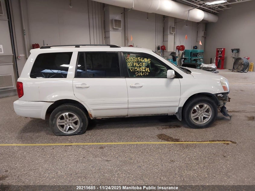 2005 Honda Pilot Ex-L VIN: 2HKYF18705H568171 Lot: 20215685