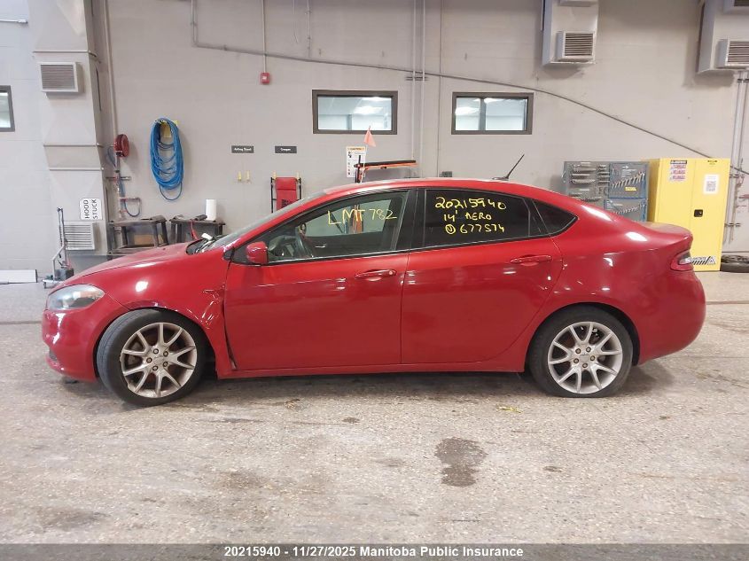 2014 Dodge Dart Aero VIN: 1C3CDFBB2ED677574 Lot: 20215940