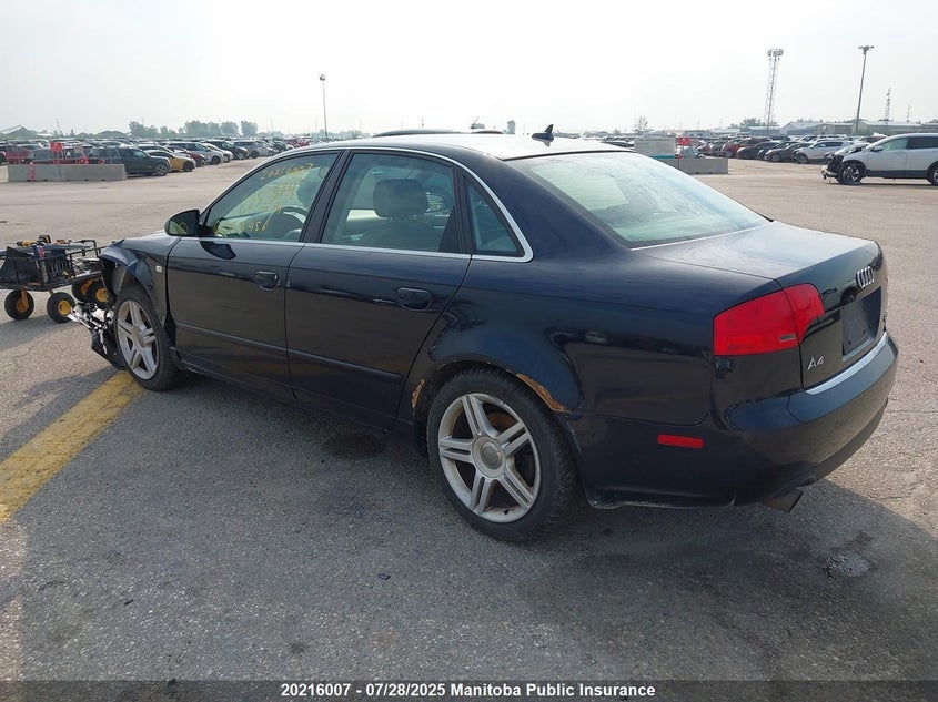 2007 Audi A4 2.0T Quattro VIN: WAUDF78E37A059456 Lot: 20216007