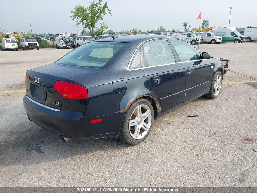 2007 Audi A4 2.0T Quattro VIN: WAUDF78E37A059456 Lot: 20216007